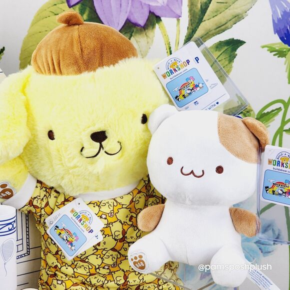 Build A Bear Hello Kitty PomPomPurin & Muffin Mini Sleeper & Slippers Plush - Picture 3 of 16